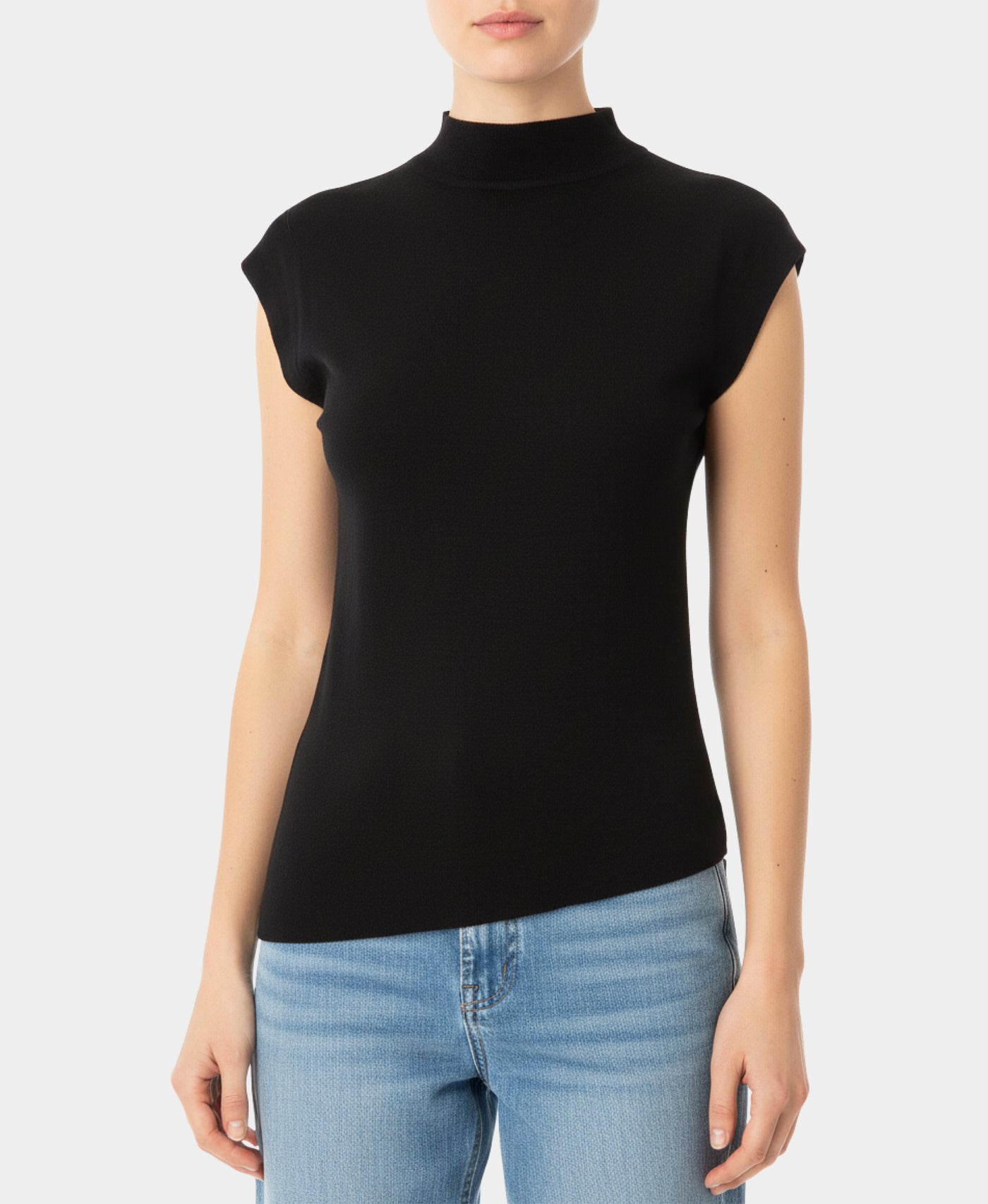 Asymmetrical Mock Neck Top view 1
