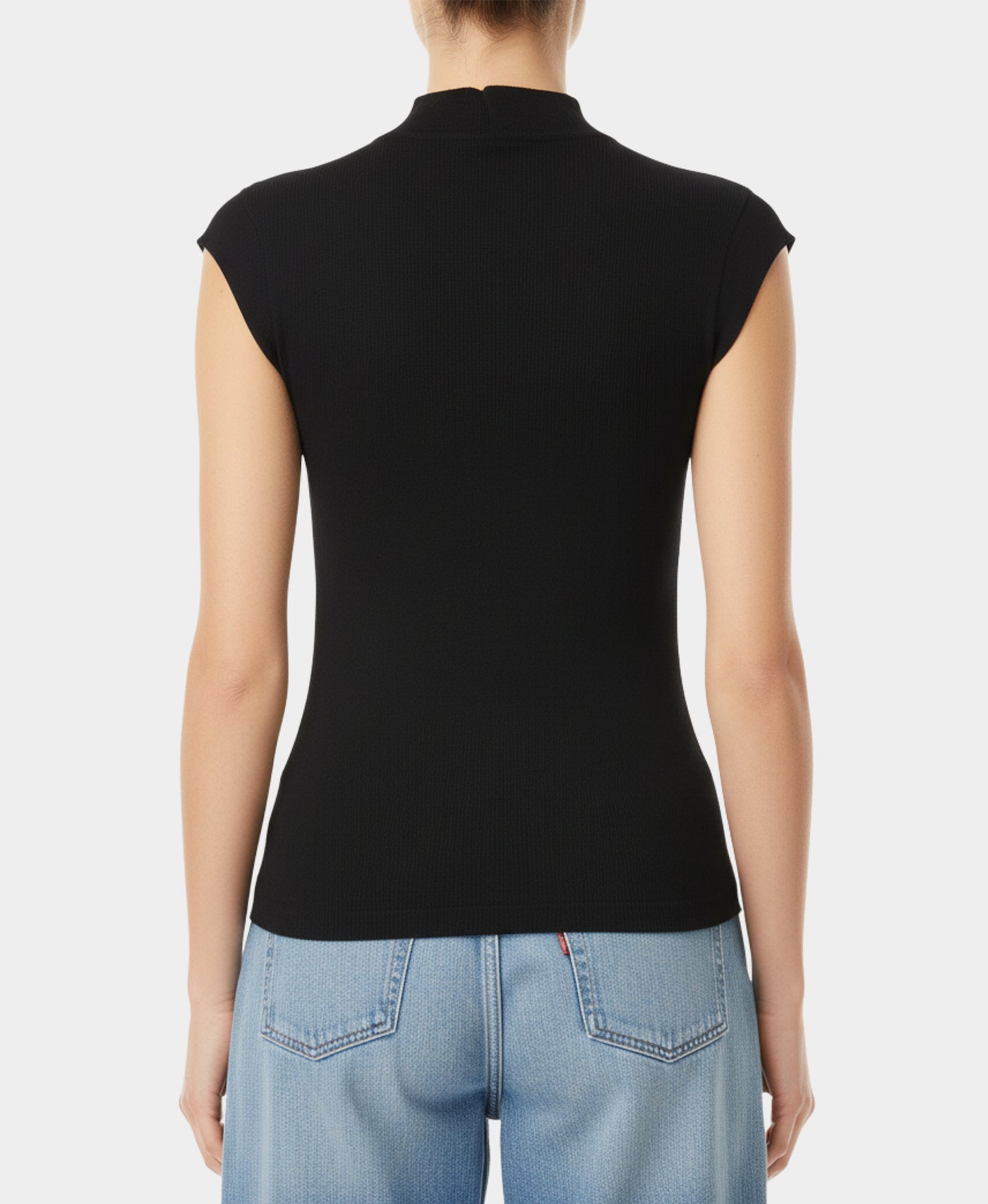 Asymmetrical Mock Neck Top view 2