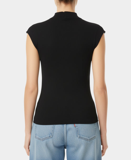 Asymmetrical Mock Neck Top view 