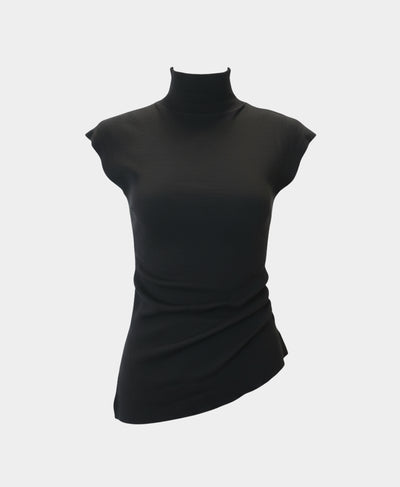 Asymmetrical Mock Neck Top image 3