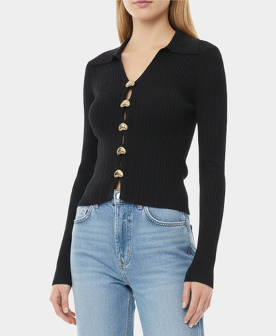 Knit Top w/ Gold Buttons image 1