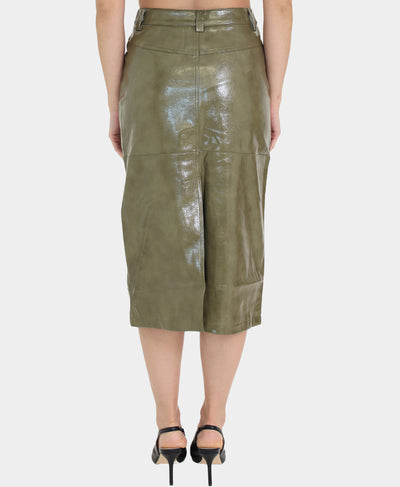 Faux Leather Midi Skirt image 2