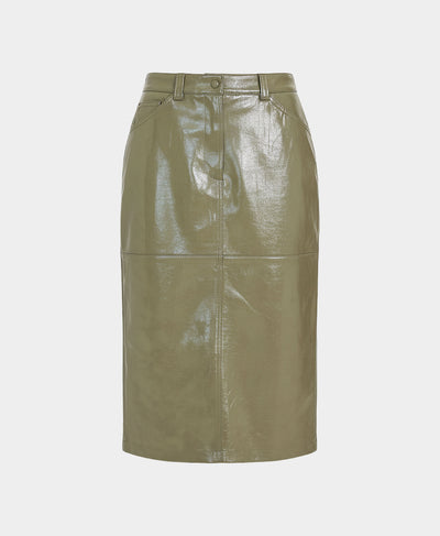 Faux Leather Midi Skirt image 3