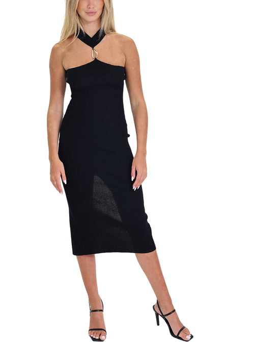 Halter Dress w/ Gold Hardware view 
