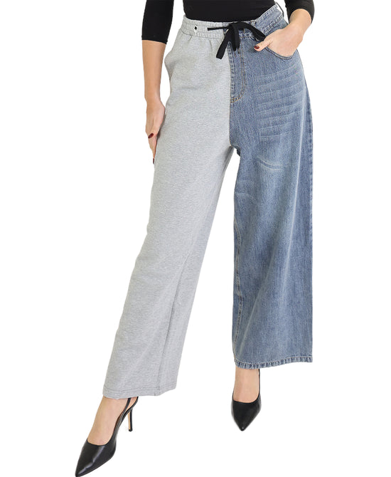 Denim & Sweat Pant Combo Pants view 