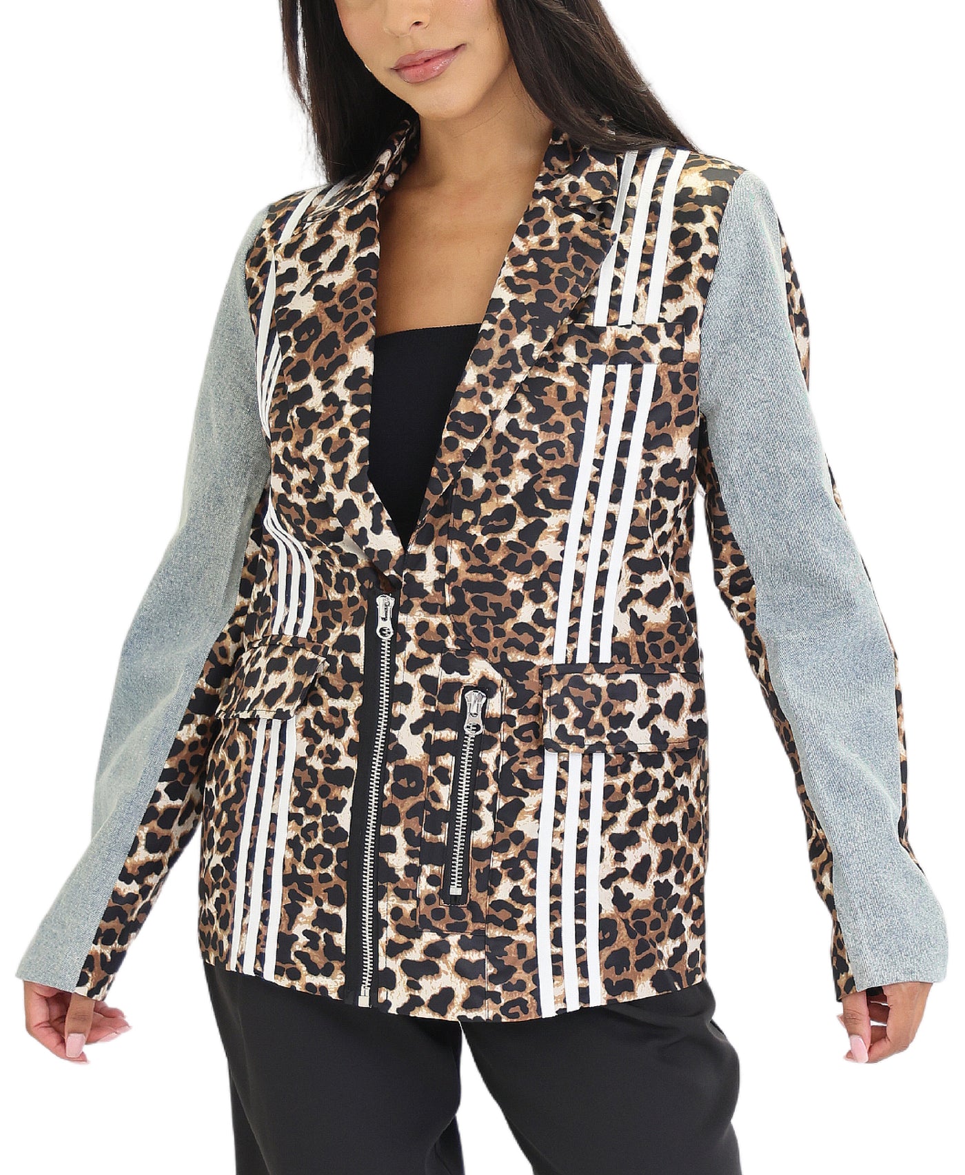 Leopard & Denim Blazer view 1