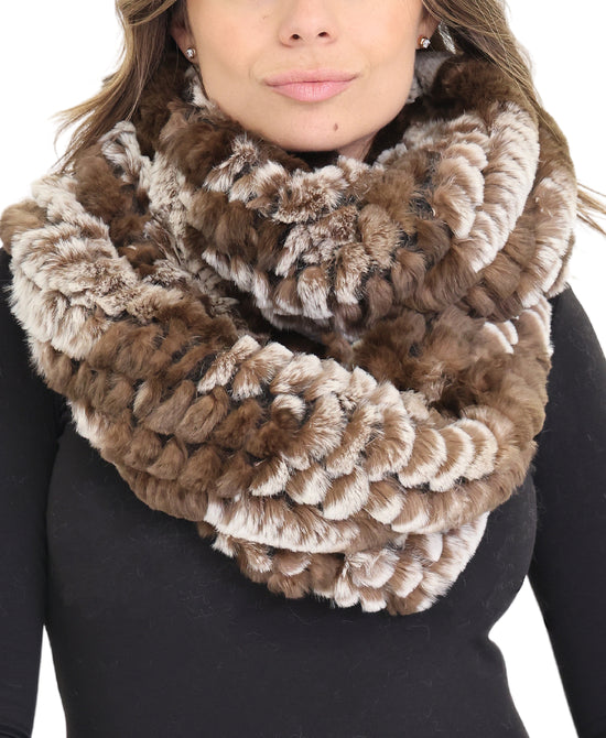 Fur Knitted Infinity Scarf view 