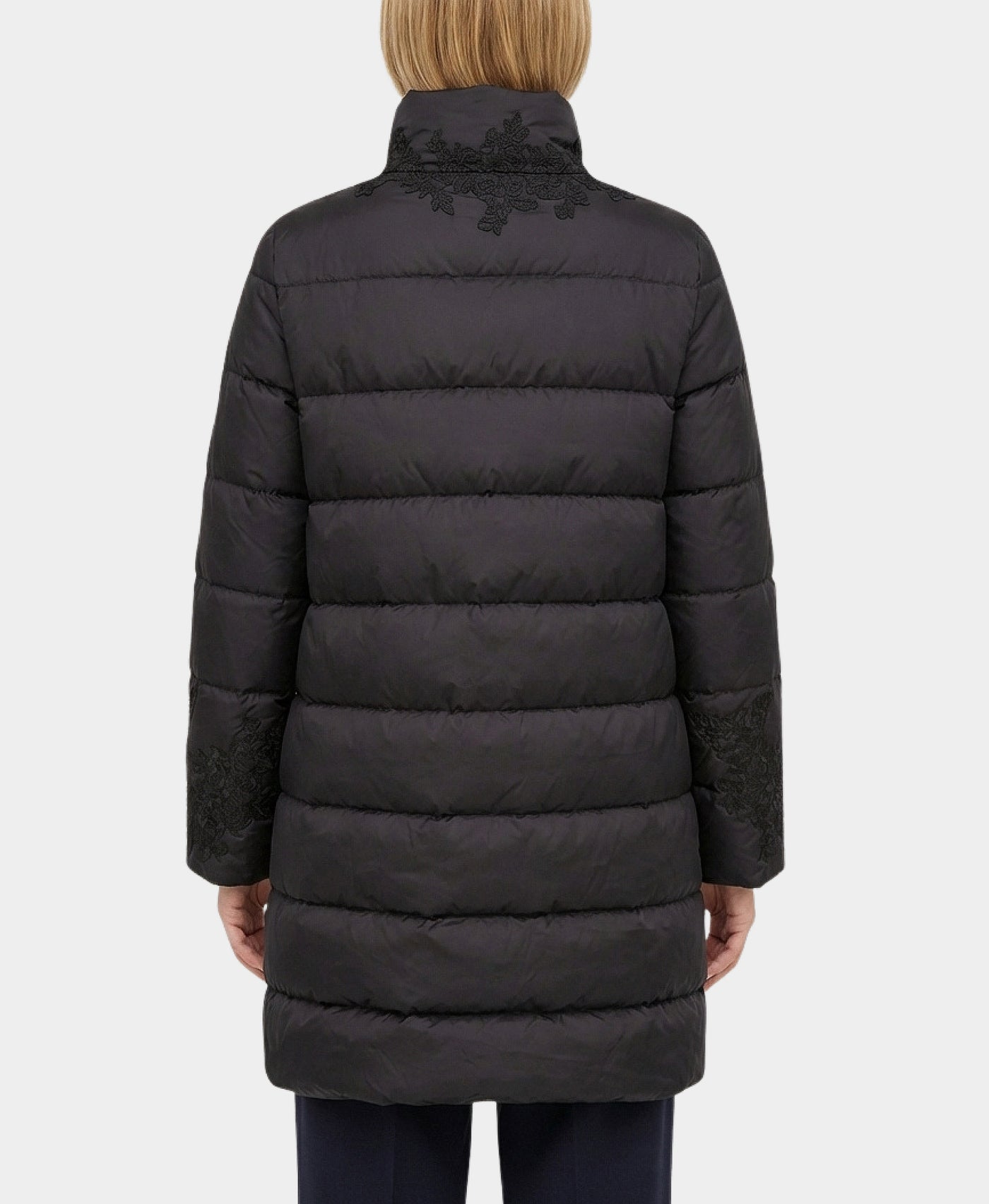 Puffer Down Jacket w/ Embroidered Detail view 2