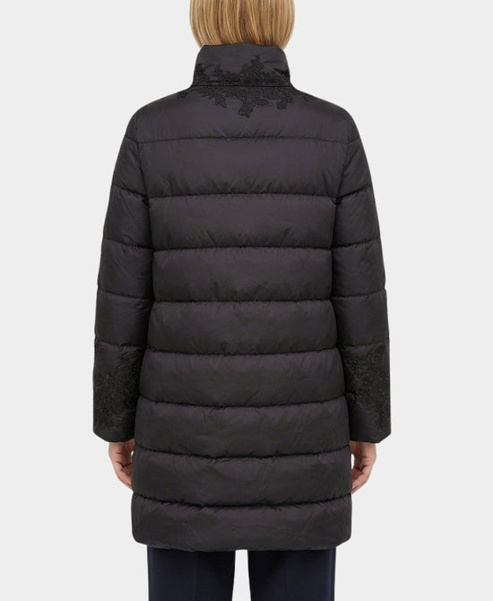 Puffer Down Jacket w/ Embroidered Detail view 