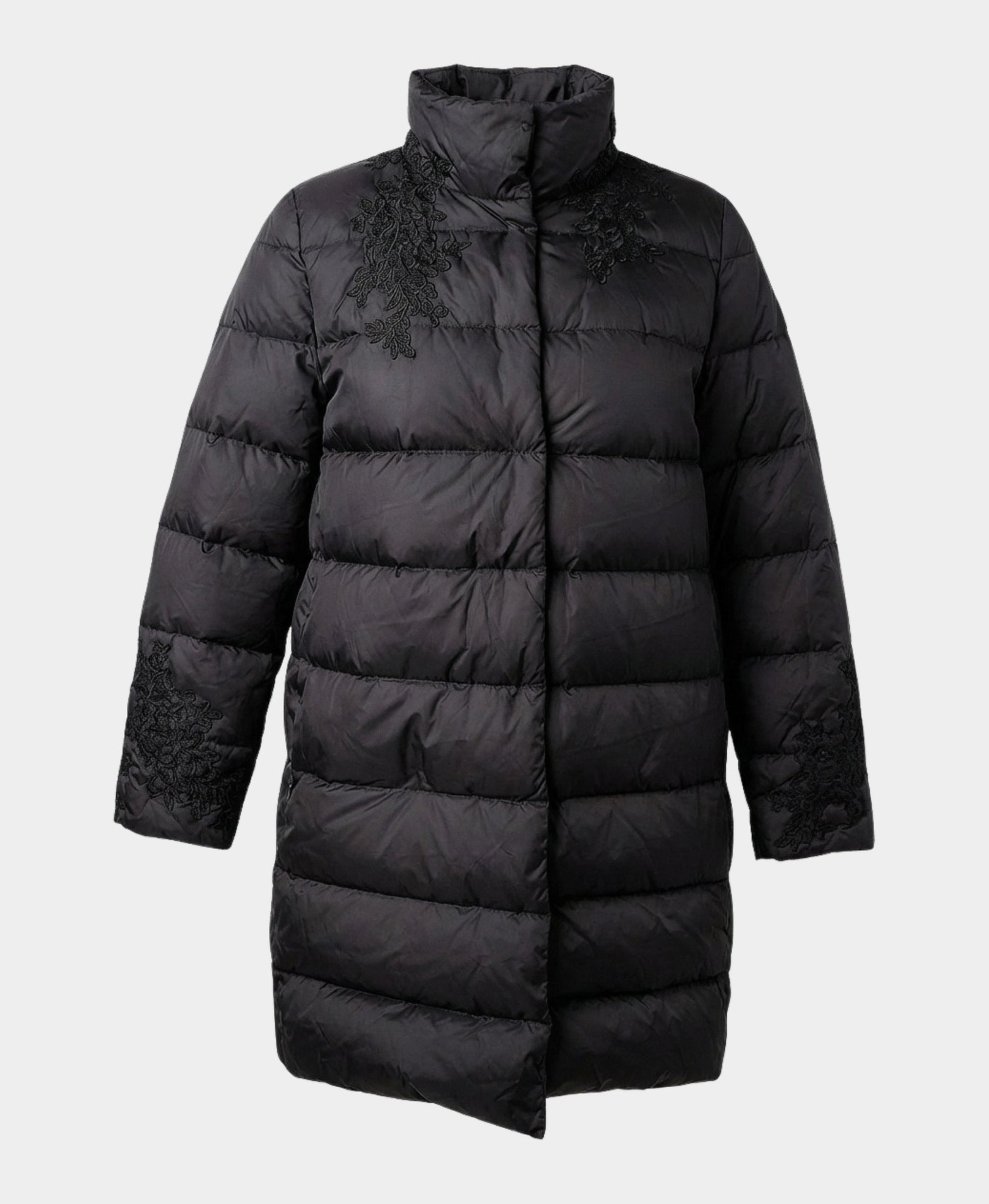 Puffer Down Jacket w/ Embroidered Detail view 1