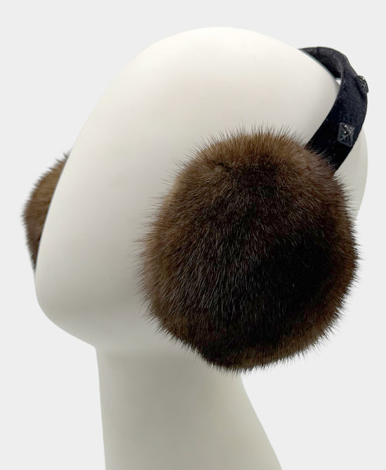 Mink Earmuffs w/ Velvet Band view 