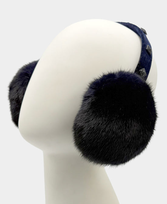 Mink Earmuffs w/ Velvet Band view 