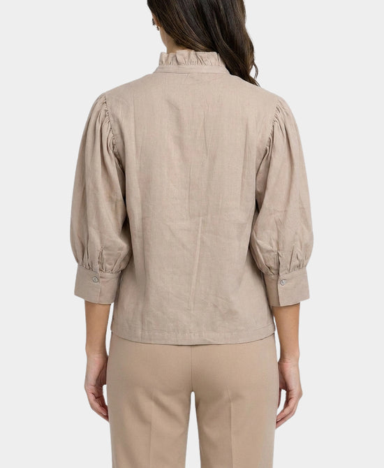 
Blouse w/ Puff Sleeves in BEIGE view 2