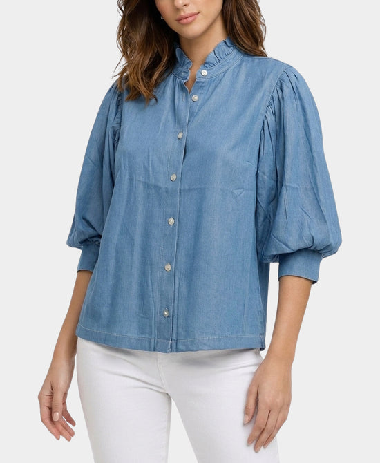 
Blouse w/ Puff Sleeves in SKY BLUE view 1