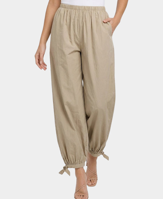 
Balloon Pants w/ Tie Bottoms in BEIGE view 1