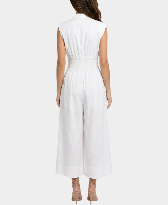 
Jumpsuit w/ Zipper Front in WHITE view 2
