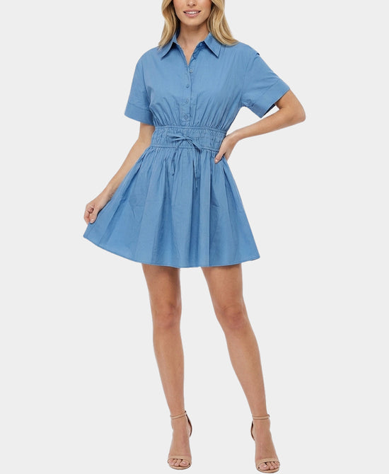 
Dress w/ Cinched Waist in BLUE view 1