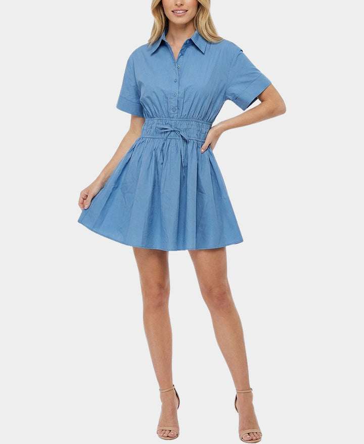 cinched waist cotton dress Eva Mini Cinched Waist Dress L
