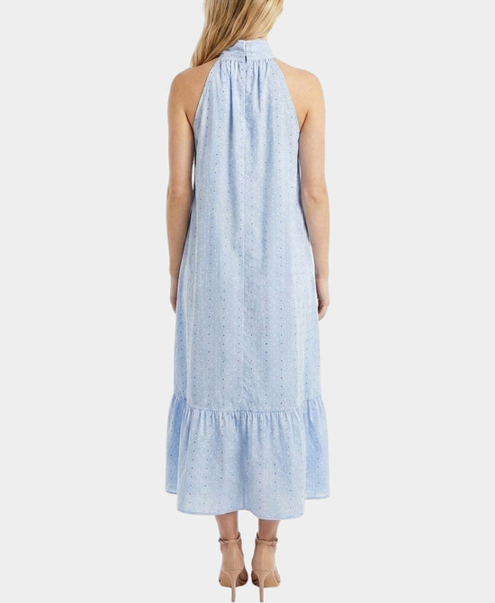 
Dot Print Front Tie Dress in BLUE MULTI view 2