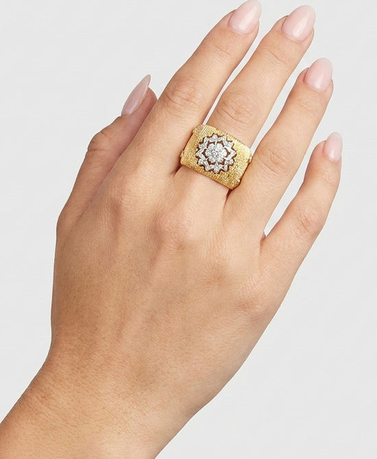 
Cubic Zirconia Wide Ring in GOLD view 1