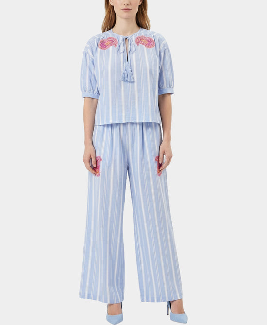 Striped Top w/ Sequins & Pants Set- 2 Pc Set view 1