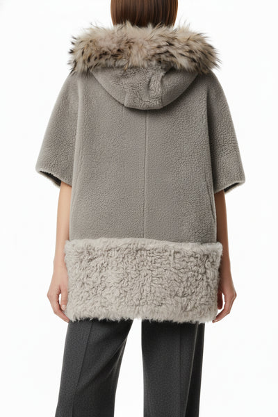 Shearling Coat w/ Fur Trim Hood image 2
