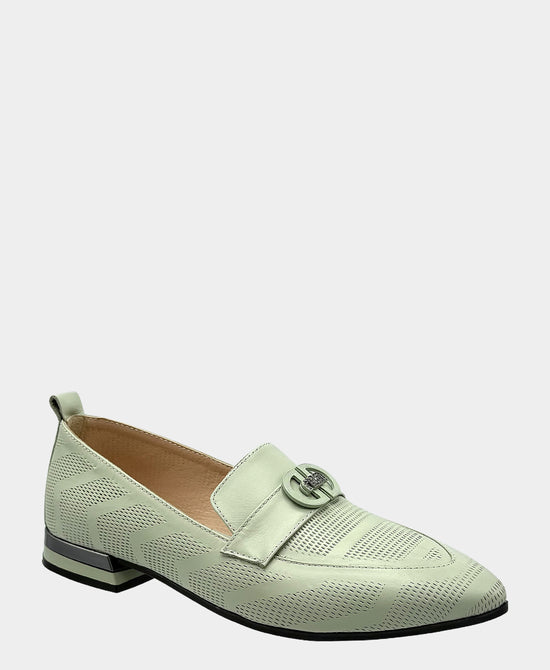 
Leather Laser Cut Loafer in SEAFOAM view 1