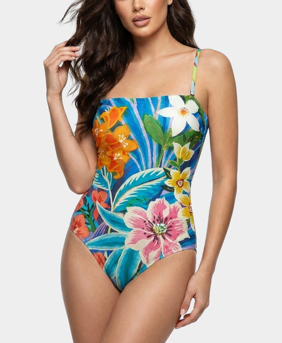 
Printed One Piece Swimsuit in MULTI view 1