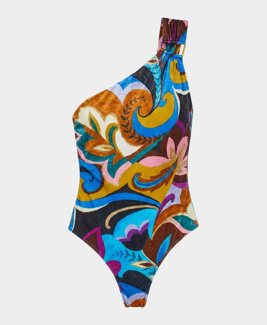 
Printed One Shoulder One Piece Swimsuit in MULTI view 2