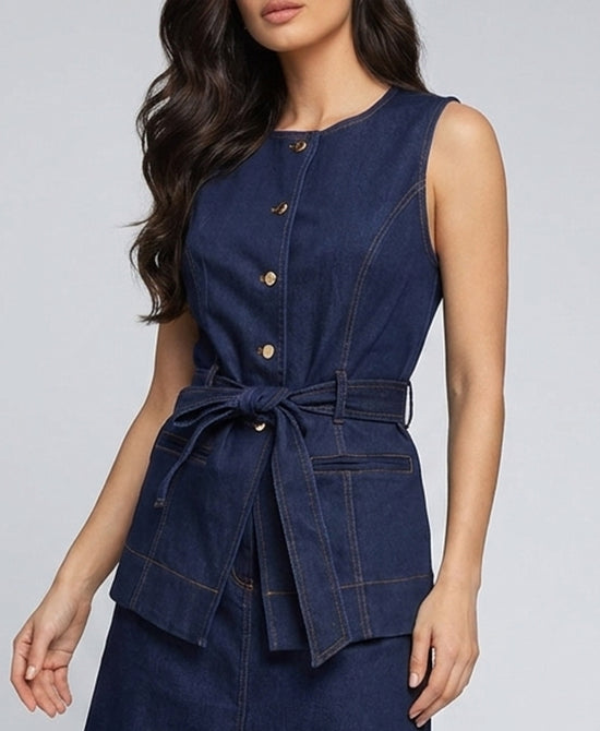 
Denim Vest in DARK WASH view 1