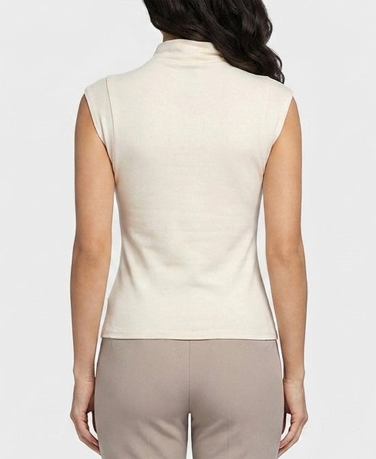 
Mock Neck Knit Top in IVORY view 2