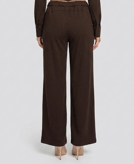 
Knit Wide Leg Pants in BROWN view 2