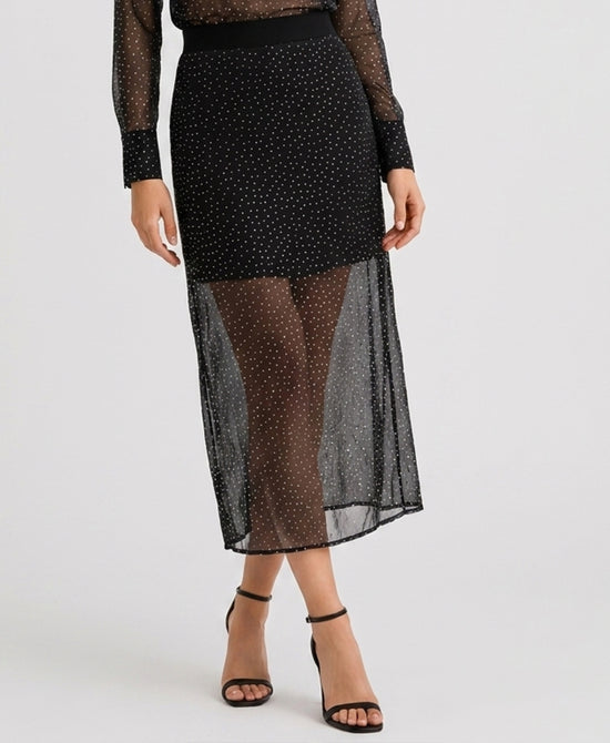 
Midi Skirt w/ Crystals in BLACK view 1