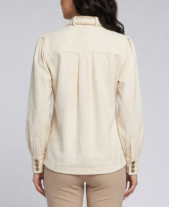 
Shacket w/ Whipstitch Detail in CREAM/BEIGE view 2