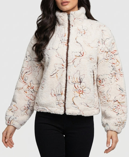 
Teddy Jacket w/ Embroidered Detail in IVORY MULTI view 1