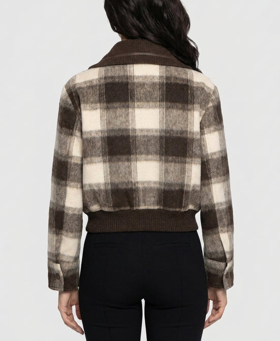 
Faux Fur Plaid Jacket in BROWN MULTI view 2