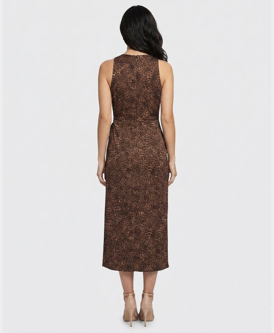 
Leopard Print Midi Dress in BROWN MULTI view 2