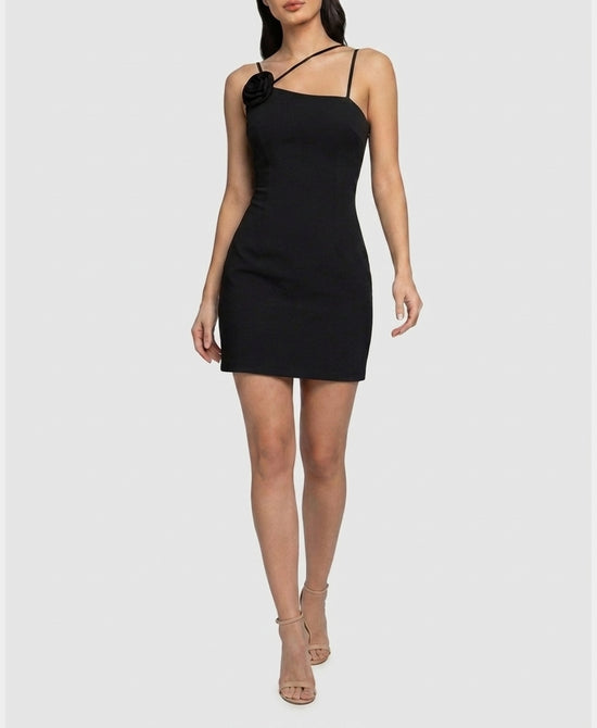 
Satin Dress w/ Rosette in BLACK view 1