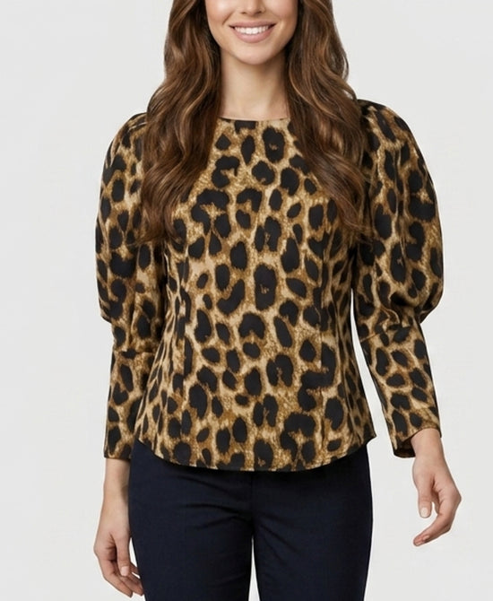 
Leopard Print Blouse in BROWN/BLACK view 1