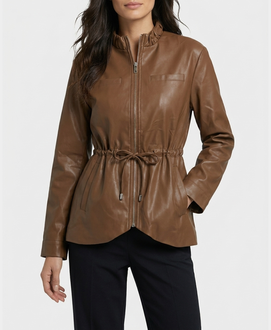 
Faux Leather Jacket in BROWN view 1