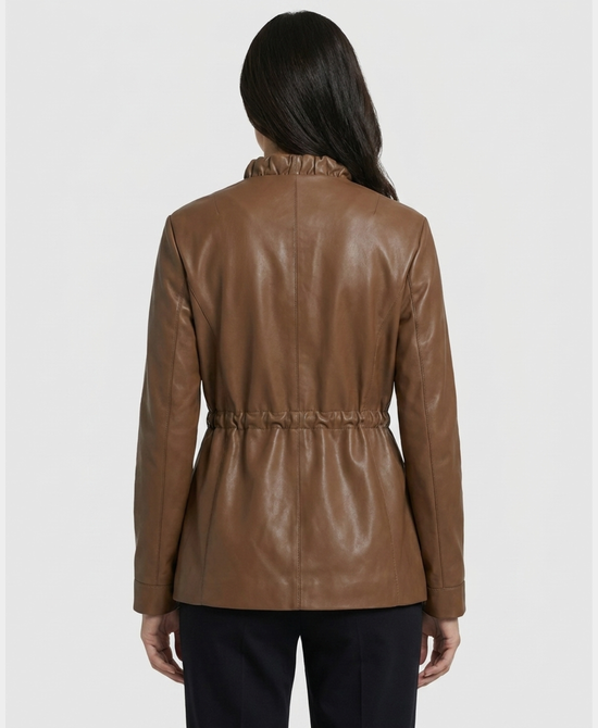 
Faux Leather Jacket in BROWN view 2
