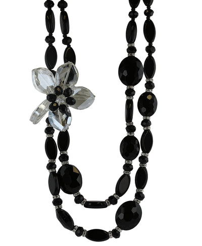 Asymmetrical Crystal Flower Necklace image 1
