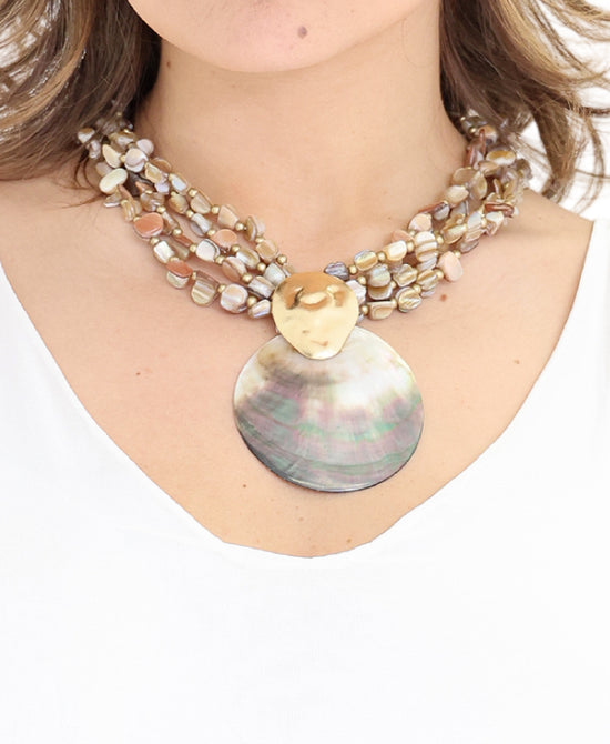 Mother of Pearl Necklace w/ Pendant view 1