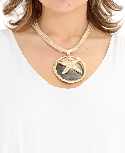 Abalone Disc w/ Starfish Necklace image 1