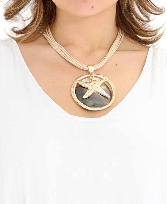 Abalone Disc w/ Starfish Necklace view 1
