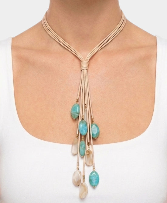 Natural Stone Fringe Necklace view 1