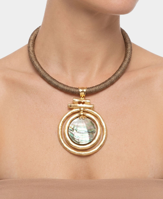 
Abalone Pendant Necklace in GOLD/BRONZE view 1