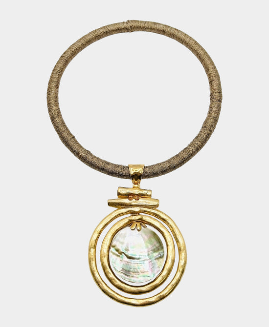 
Abalone Pendant Necklace in GOLD/BRONZE view 2