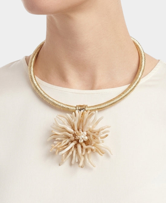 
Coral Pendant Necklace in GOLD/BEIGE view 1
