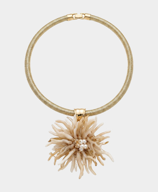 
Coral Pendant Necklace in GOLD/BEIGE view 2